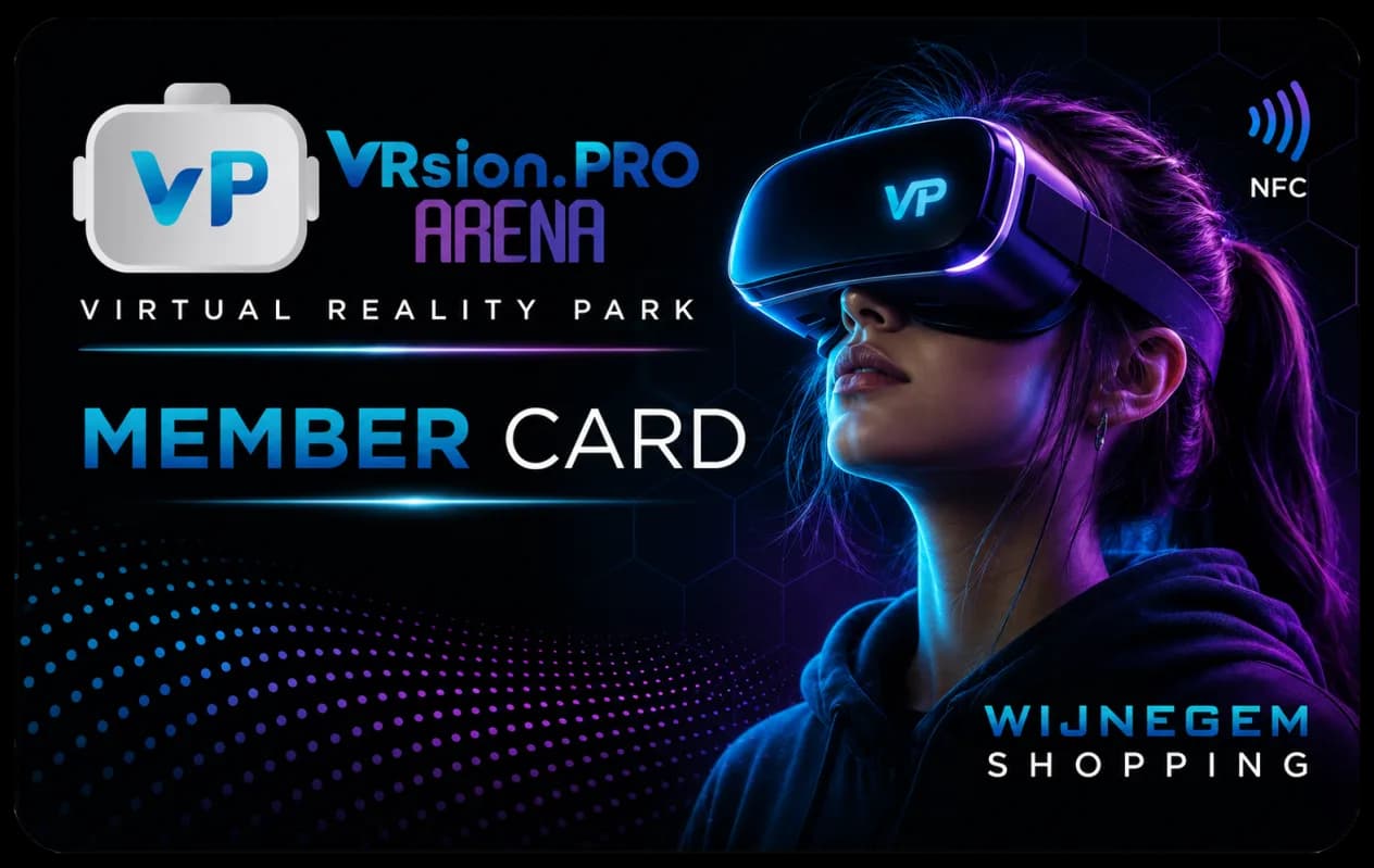 Officieel VRsion Pro Arena Member Card-ontwerp met NFC-branding