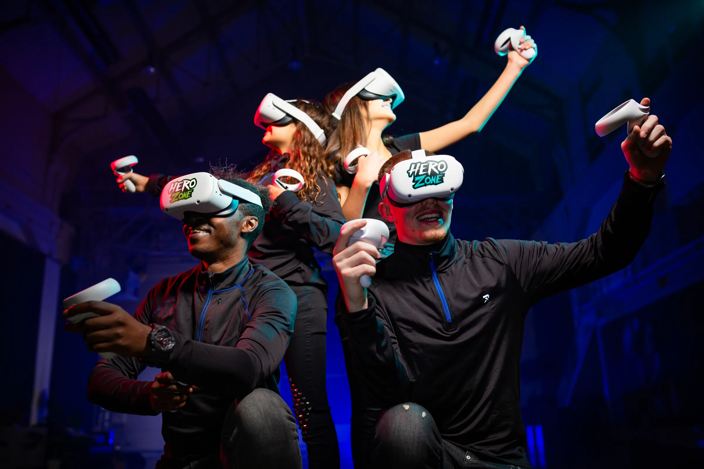 Friends and colleagues playing VR together
